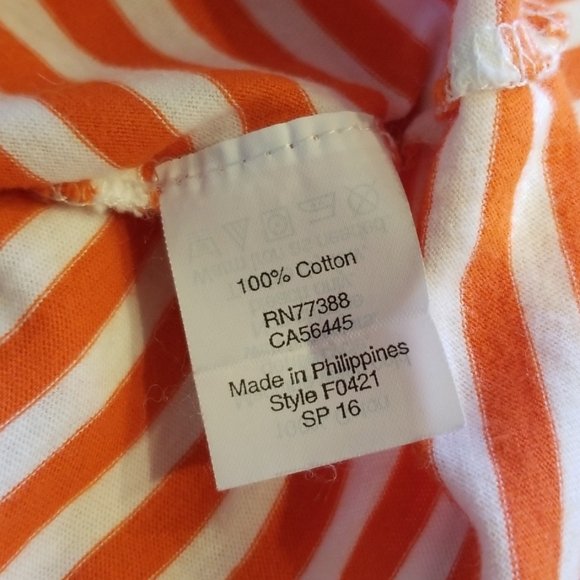 J. Crew Striped Orange T-Shirt - Picture 3 of 4